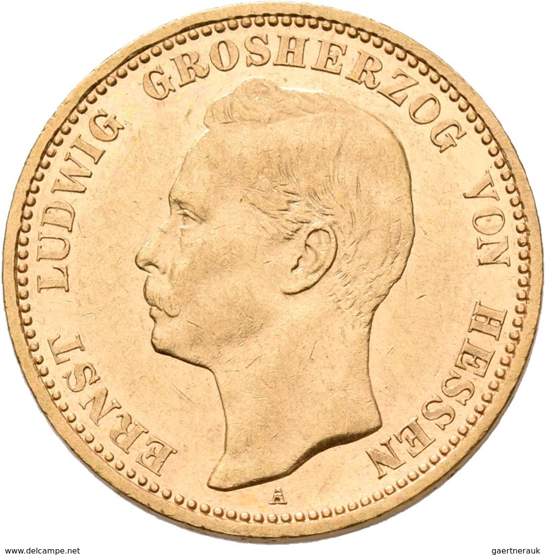 Hessen: Ernst Ludwig 1892-1918: 20 Mark 1896 A, Jaeger 225. 7,96 G, 900/1000 Gold. Seltener Jahrgang - Pièces De Monnaie D'or
