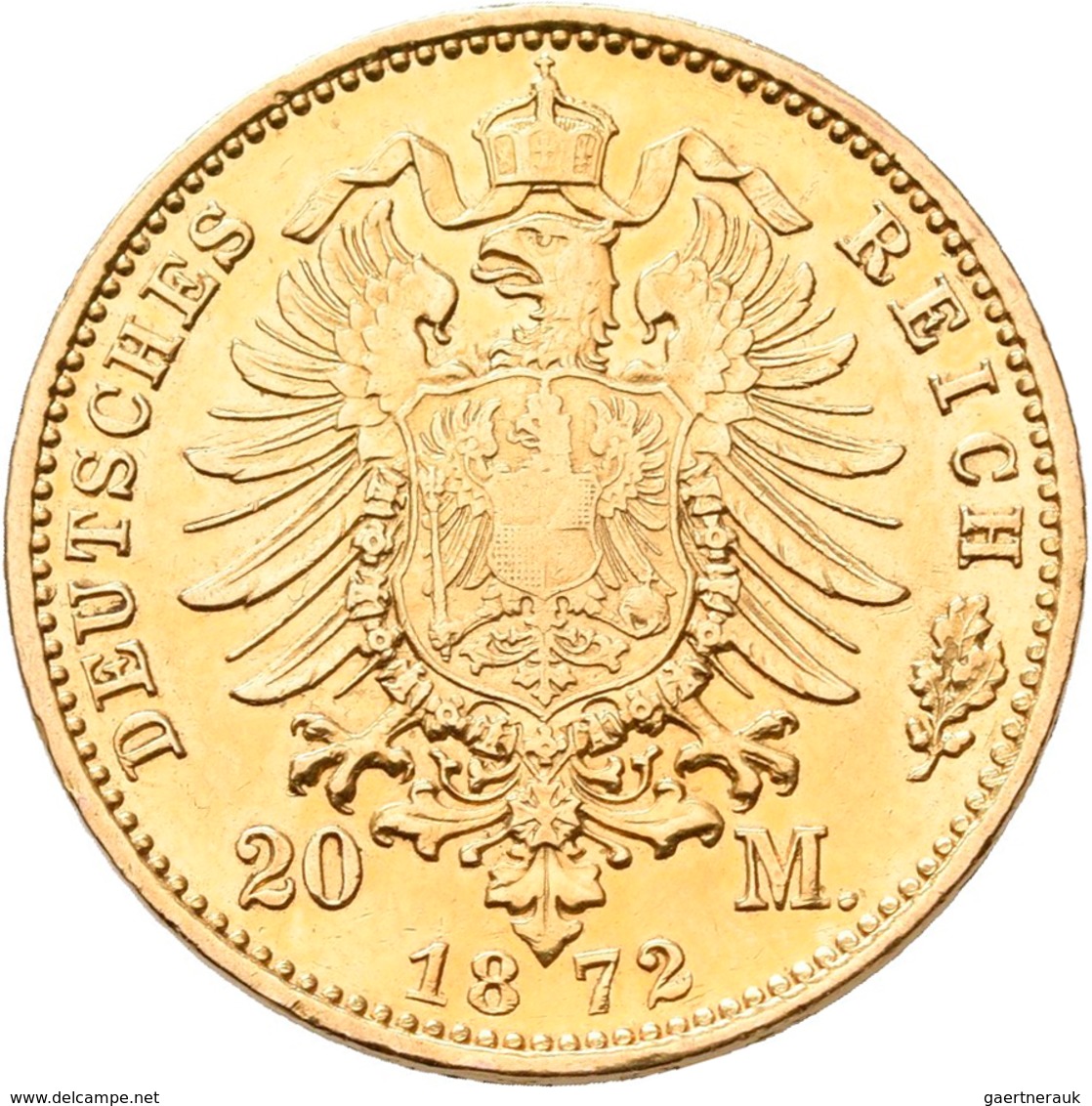 Mecklenburg-Schwerin: Friedrich Franz II. 1842-1883: 20 Mark 1872 A, Jaeger 230. 7,92 G, 900/1000 Go - Pièces De Monnaie D'or