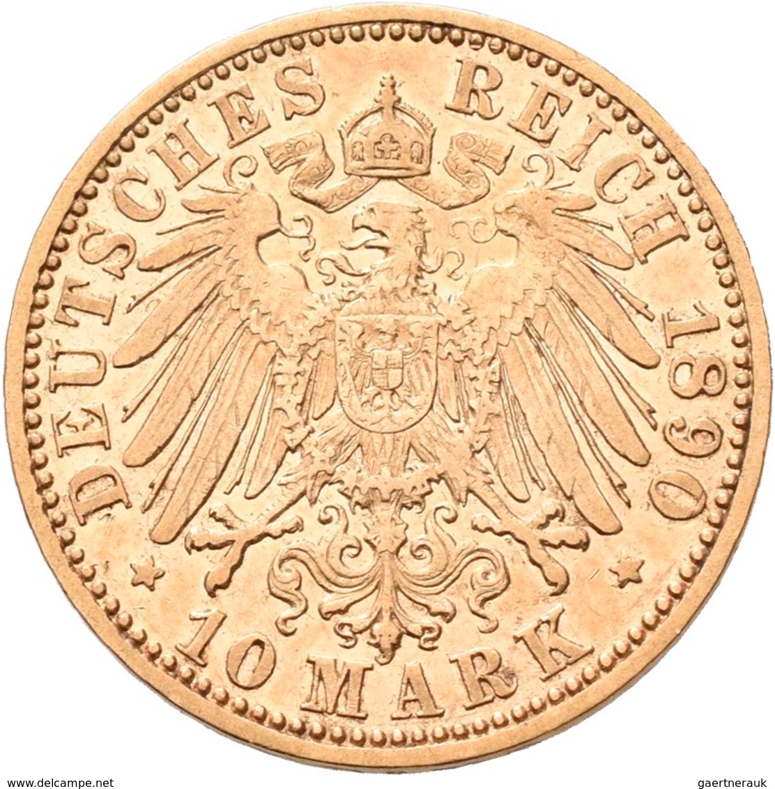 Mecklenburg-Schwerin: Friedrich Franz III. 1883-1897: 10 Mark 1890 A, Jaeger 232. 3,93 G, 900/1000 G - Pièces De Monnaie D'or