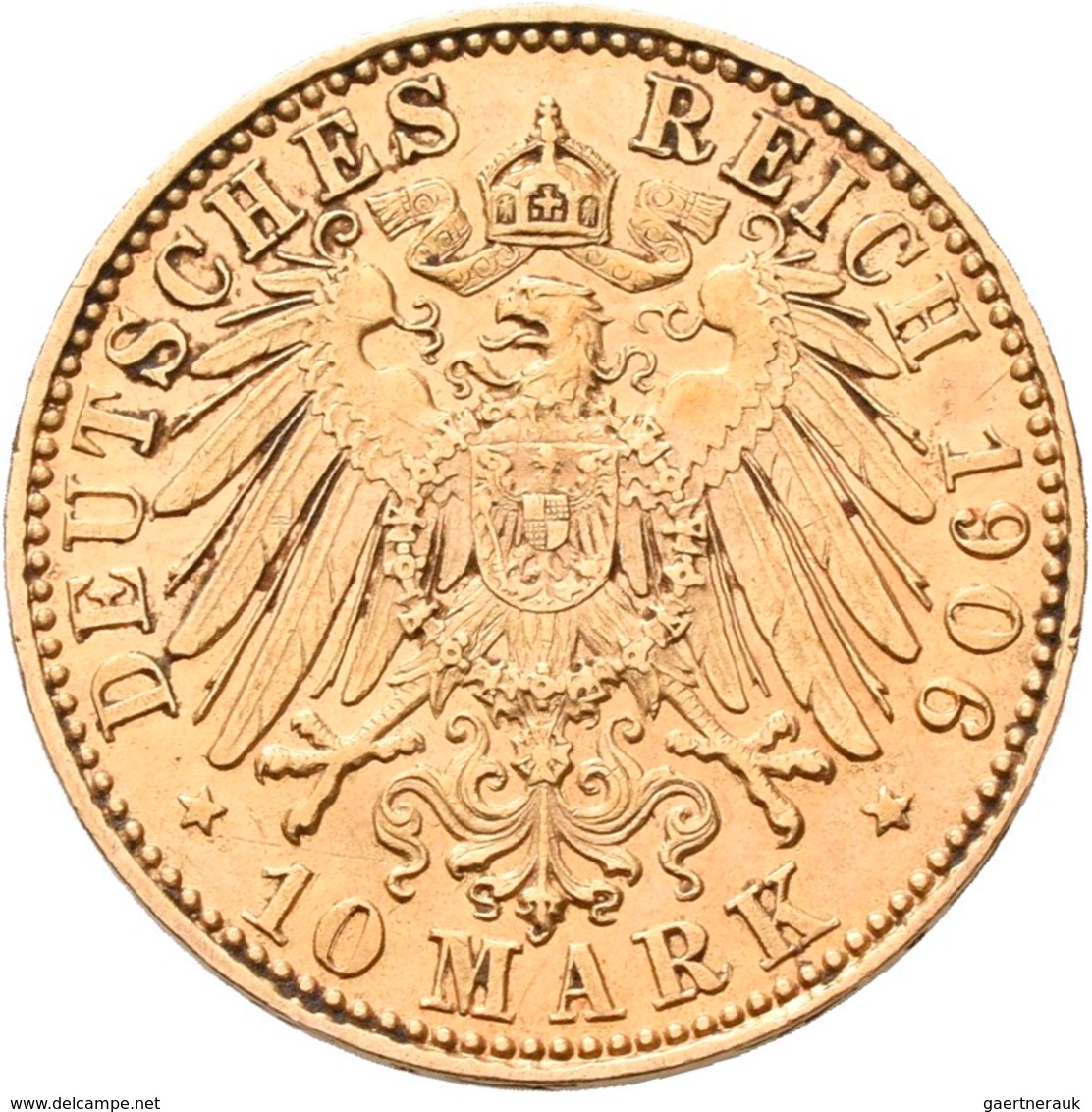 Sachsen: Friedrich August III. 1904-1918: 10 Mark 1906 E, Jaeger 267. 3,96 G, 900/1000 Gold. Kleine - Pièces De Monnaie D'or