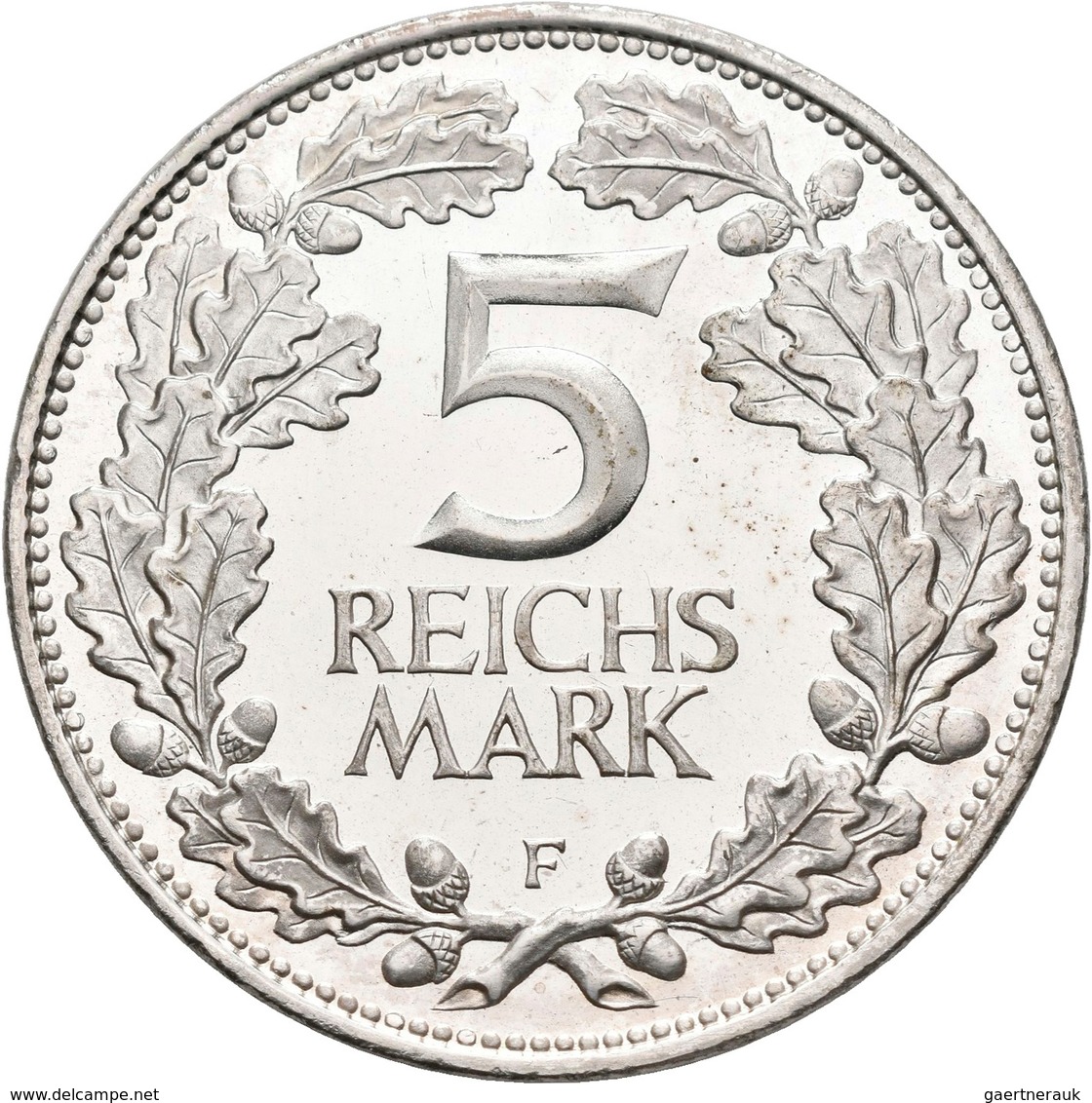 Weimarer Republik: 5 Reichsmark 1925 F, Rheinlande, Jaeger 322, Polierte Platte. - Autres & Non Classés