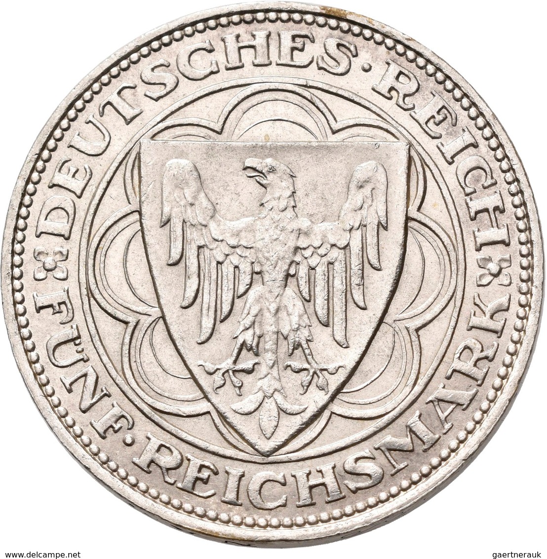 Weimarer Republik: 5 Reichsmark 1927 A, Bremerhaven, Jaeger 326, Kratzer, Sehr Schön-vorzüglich. - Autres & Non Classés