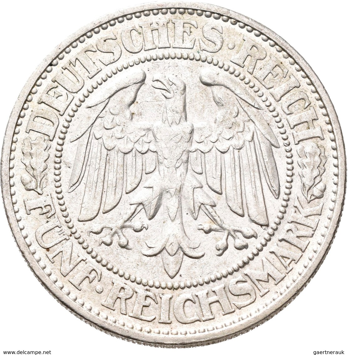 Weimarer Republik: 5 Reichsmark 1931 E, Eichbaum, Jaeger 331, Kleine Kratzer, Sehr Schön - Vorzüglic - Autres & Non Classés