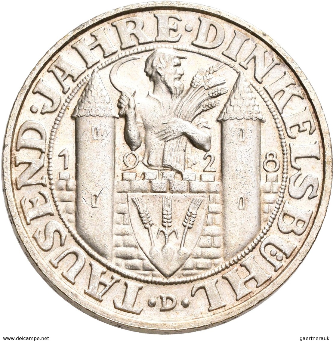 Weimarer Republik: 3 Reichsmark 1928 D, Dinkelsbühl, Jaeger 334, Vorzüglich. - Autres & Non Classés