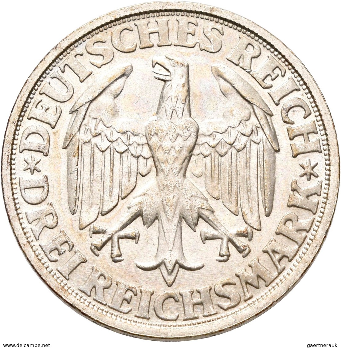Weimarer Republik: 3 Reichsmark 1928 D, Dinkelsbühl, Jaeger 334, Vorzüglich. - Autres & Non Classés