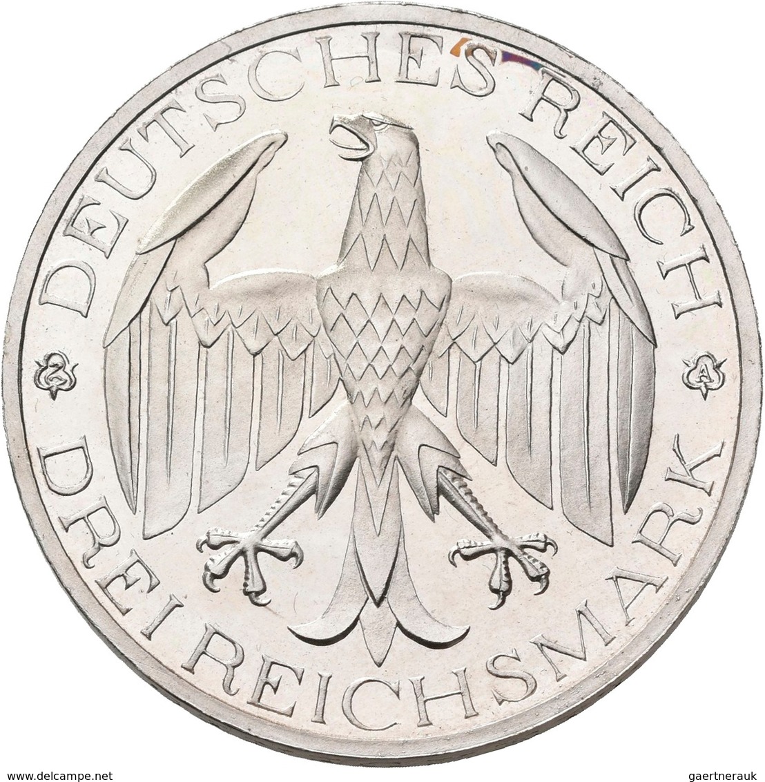 Weimarer Republik: 3 Reichsmark 1929 A, Waldeck, Jaeger 337, Leicht Berieben, Polierte Platte. - Autres & Non Classés