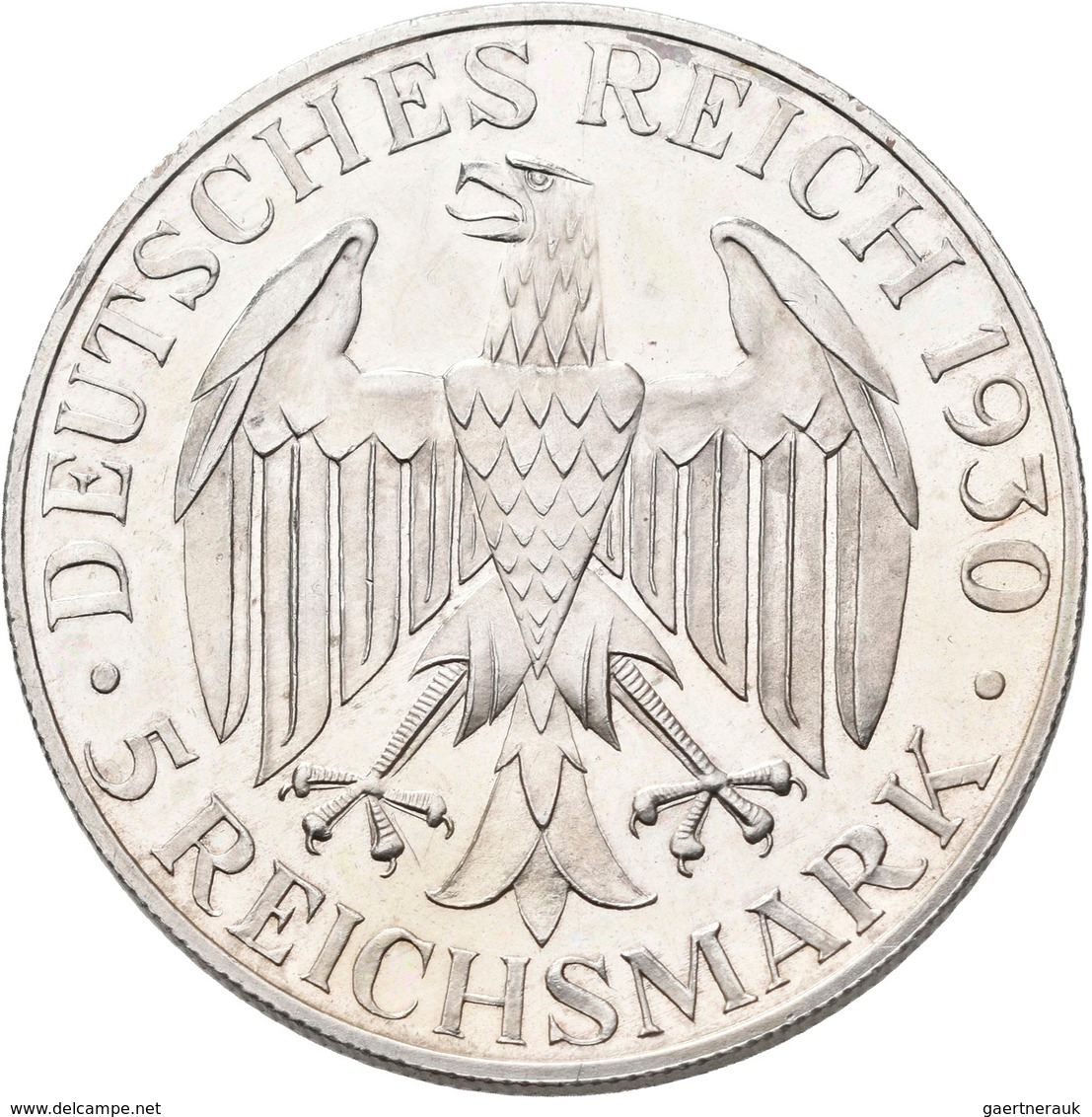 Weimarer Republik: 5 Reichsmark 1930 A, Zeppelin, Jaeger 343, Minimal Berieben, Polierte Platte. - Autres & Non Classés