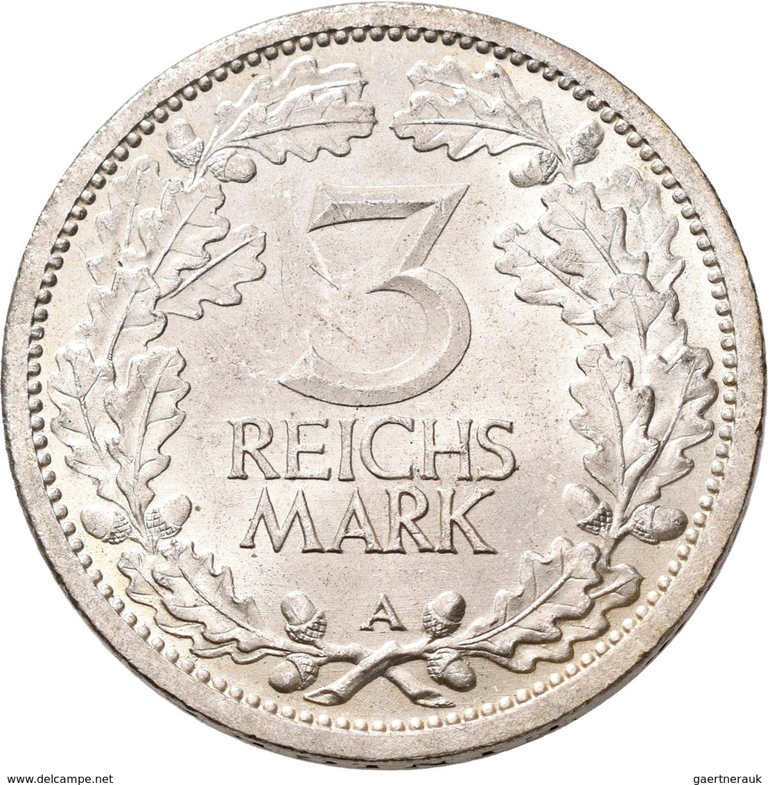 Weimarer Republik: 3 Reichsmark 1931 A, Kursmünze, Jaeger 349, Prachtexemplar, Vorzüglich. - Autres & Non Classés