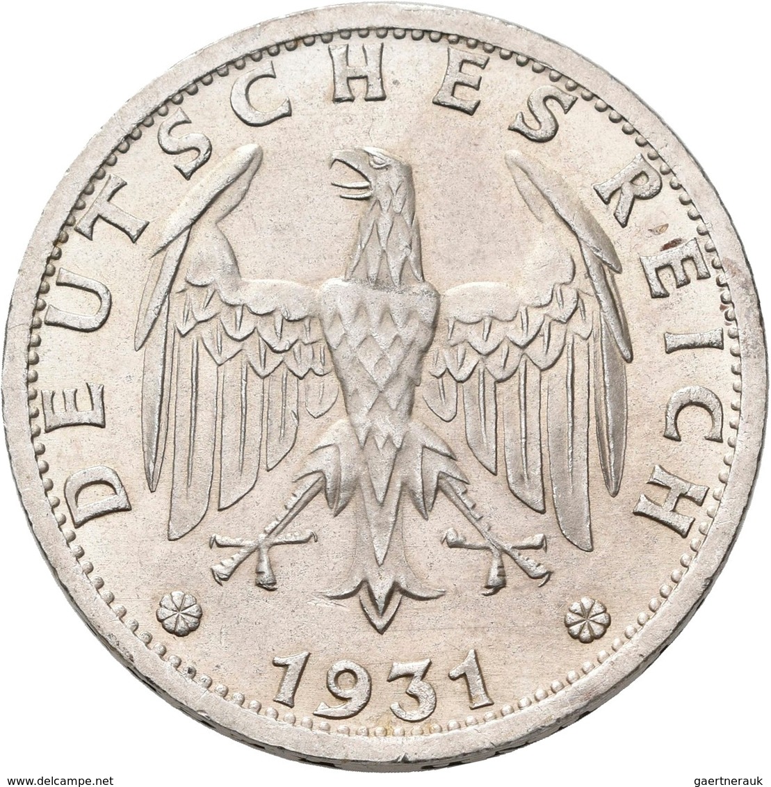 Weimarer Republik: 3 Reichsmark 1931 A, Kursmünze, Jaeger 349, Winzige Randschäden Und Kratzer, Sons - Autres & Non Classés