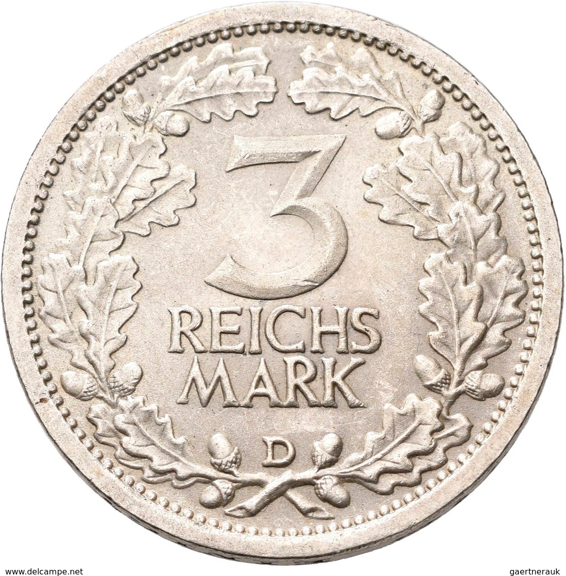 Weimarer Republik: 3 Reichsmark 1932 D, Kursmünze, Jaeger 349, Prachtexemplar, Vorzüglich - Stempelg - Autres & Non Classés