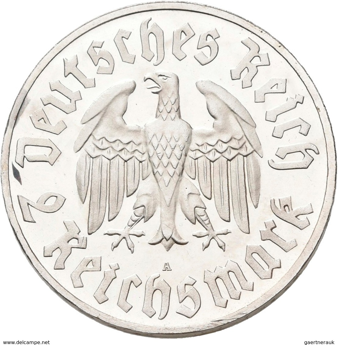 Drittes Reich: 2 Reichsmark 1933 A, Luther, Jaeger 352, Minimal Berieben, Polierte Platte. - Autres & Non Classés