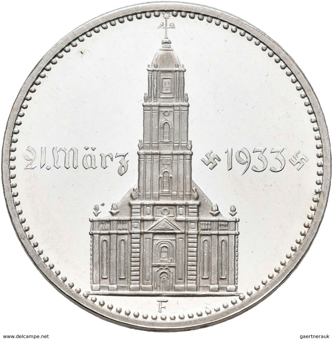 Drittes Reich: 2 Reichsmark 1934 F. Garnisonkirche Von Potsdam Mit Datum 21. März 1933, Jaeger 355. - Autres & Non Classés