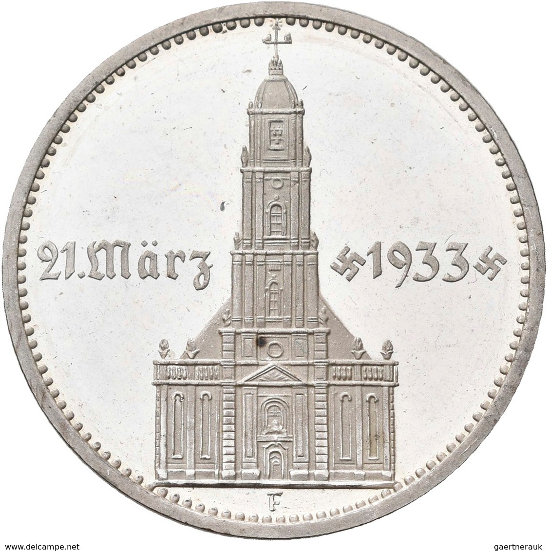 Drittes Reich: 5 Reichsmark 1934 F. Garnisonkirche Mit Datum 21. März 1933, Jaeger 356. Minimal Beri - Andere & Zonder Classificatie