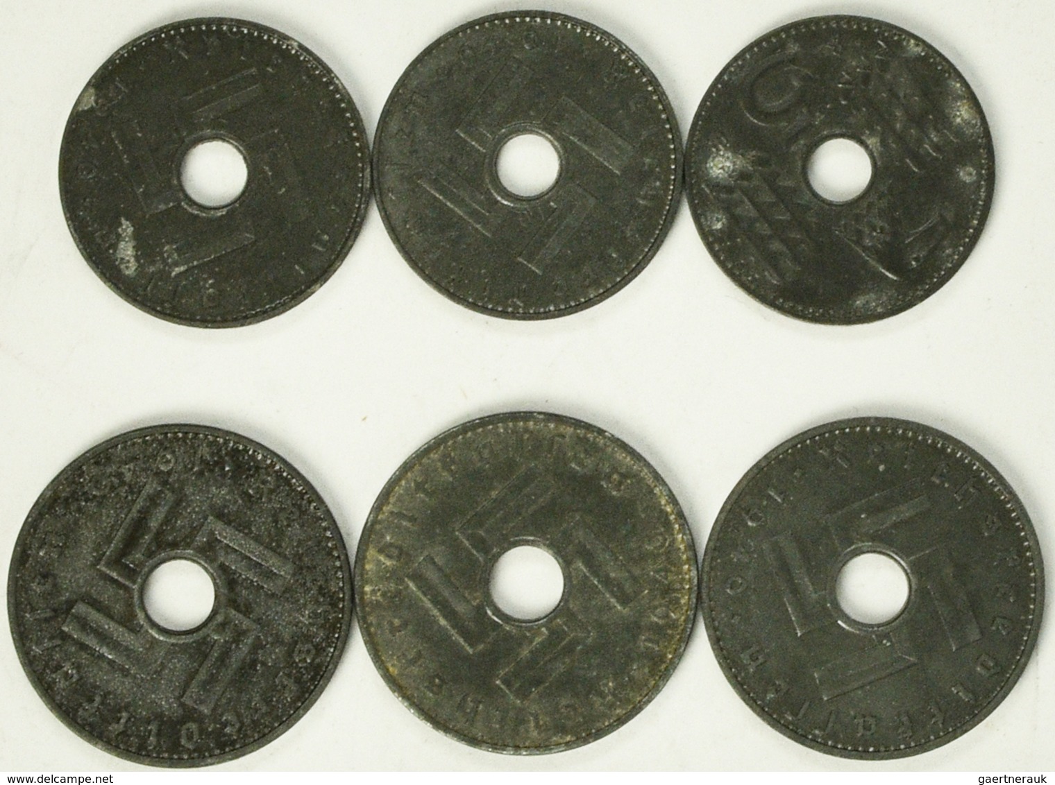 Drittes Reich: Reichskreditkasse: Lot 3 X 5 Reichspfennig 1940 A (Jaeger 618) Sowie 3 X 10 Reichspfe - Autres & Non Classés