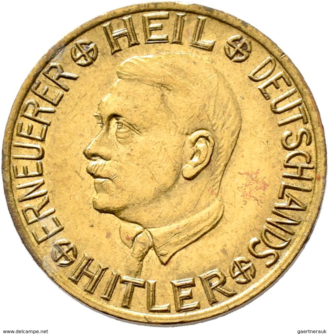 Drittes Reich: Lot 3 Stück Opfer-Spende: 30 Pfg, 50 Pfg, 1 Mark. Je Mit Portrait Adolf Hitler, Mit H - Autres & Non Classés