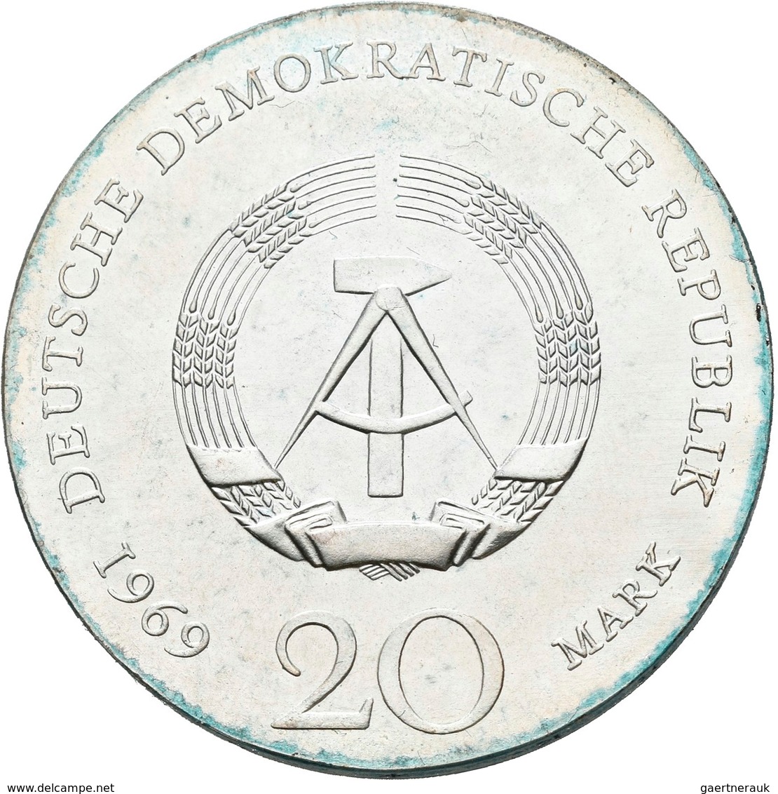 DDR: 20 Mark 1969, Johann Wolfgang Von Goethe, Jaeger 1525, Grünspan, Sonst Stempelglanz. - Other & Unclassified