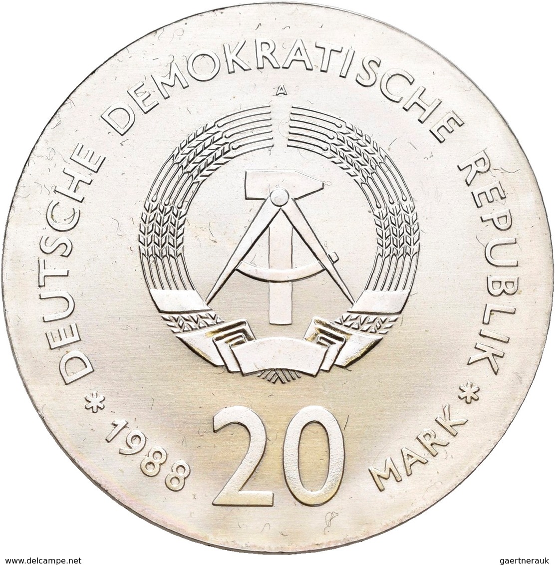 DDR: 20 Mark 1988, Carl Zeiss, Jaeger 1621, Stempelglanz. - Other & Unclassified