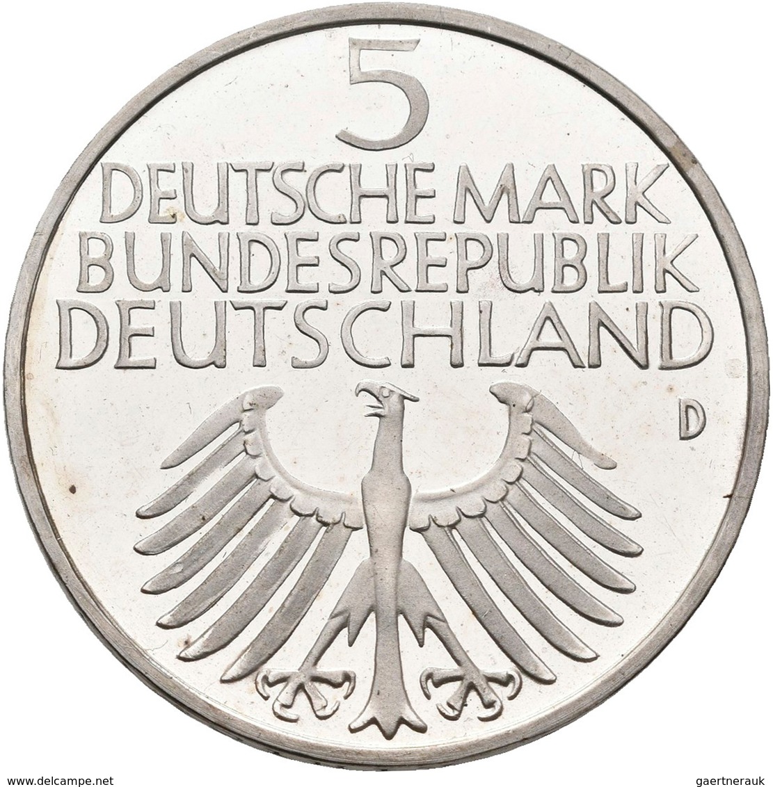 Bundesrepublik Deutschland 1948-2001: 5 DM 1952 D, Germanisches Museum, Jaeger 388. Winziger Randsch - Autres & Non Classés