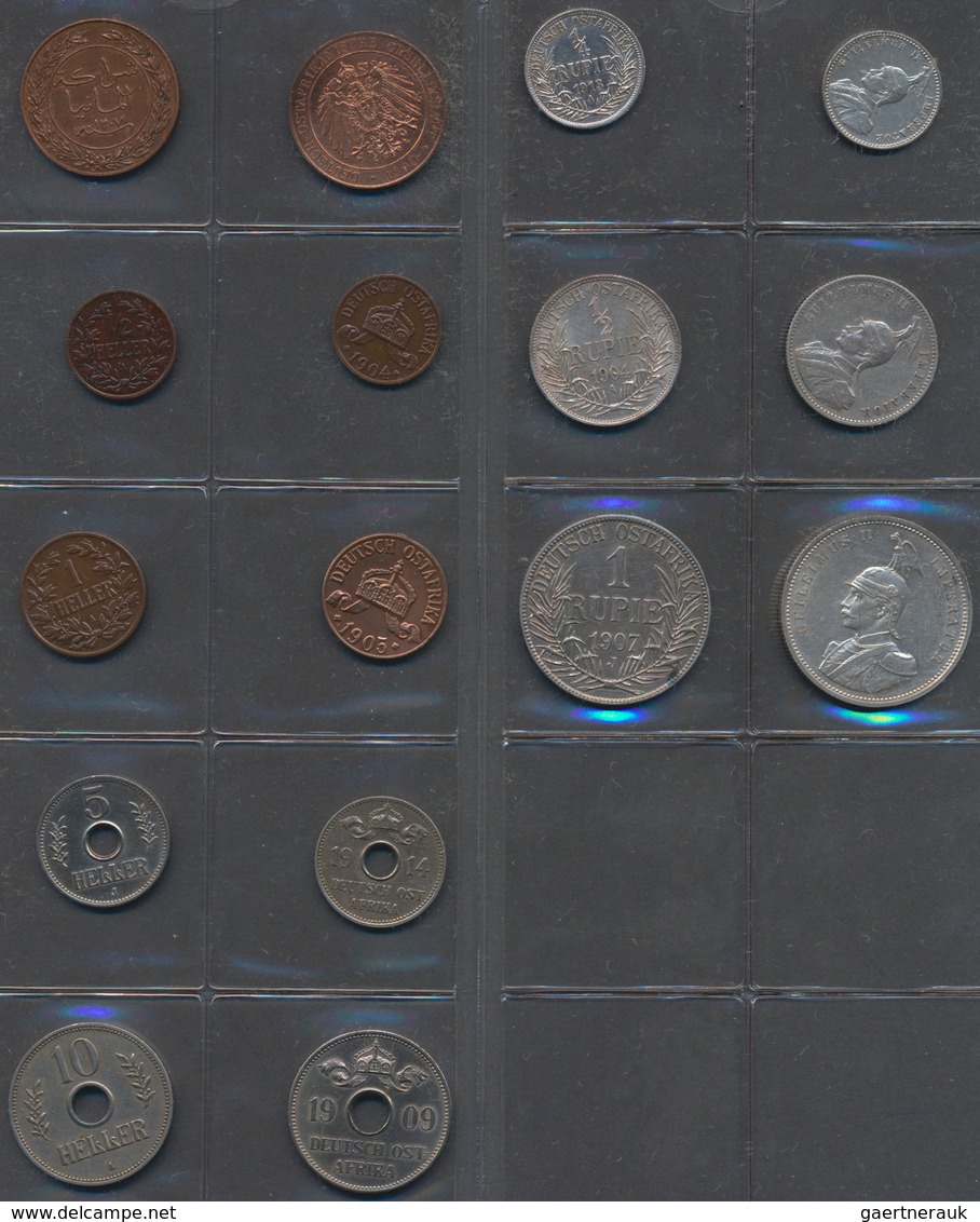 Deutsch-Ostafrika: Wilhelm II. 1888-1918: DOA / Deutsch-Ostafrika: Typensammlung 16 Münzen Von 1 Pes - Afrique Orientale Allemande