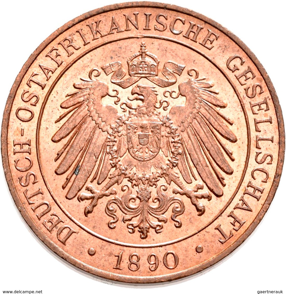 Deutsch-Ostafrika: Wilhelm II. 1888-1918: DOA / Deutsch-Ostafrikanische Gesellschaft: 1 Pesa 1890, J - Afrique Orientale Allemande