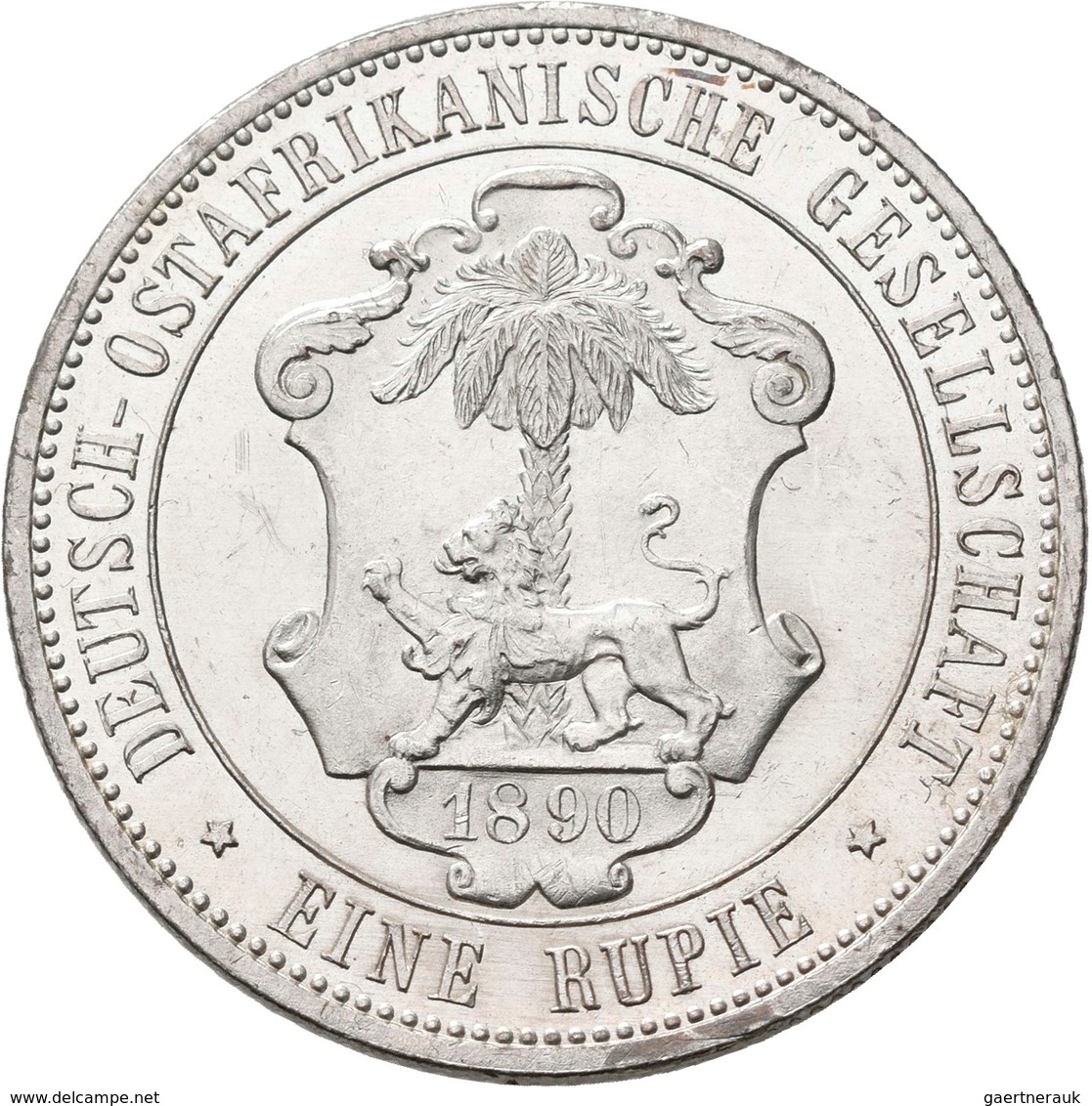 Deutsch-Ostafrika: Wilhelm II. 1888-1918: DOA / Deutsch-Ostafrikanische Gesellschaft: 1 Rupie 1890, - Afrique Orientale Allemande