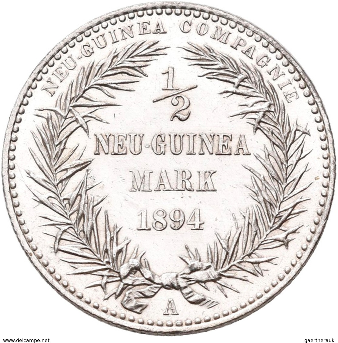 Deutsch-Neuguinea: ½ Neu-Guinea Mark 1894 A, Paradiesvogel, Jaeger 704, Feine Kratzer, Vorzüglich. - Duits Nieuw-Guinea