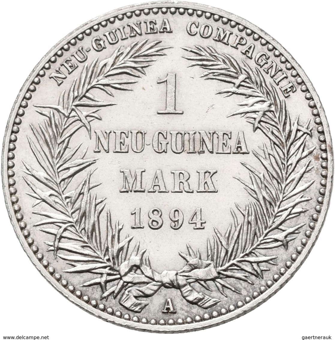 Deutsch-Neuguinea: 1 Neu-Guinea Mark 1894 A, Paradiesvogel, Jaeger 705, Feine Kratzer, Vorzüglich. - Nouvelle Guinée Allemande