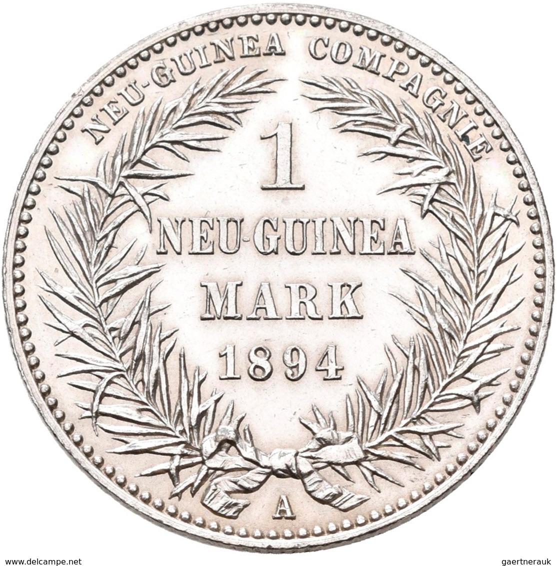 Deutsch-Neuguinea: 1 Neu-Guinea Mark 1894 A, Paradiesvogel, Jaeger 705, Kleine Kratzer, Vorzüglich. - Duits Nieuw-Guinea