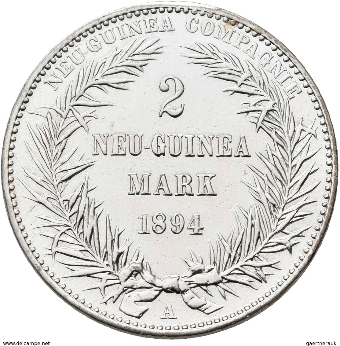 Deutsch-Neuguinea: 2 Neu-Guinea Mark 1894 A, Paradiesvogel, Jaeger 706, Raue Oberfläche, Entfernter - Duits Nieuw-Guinea