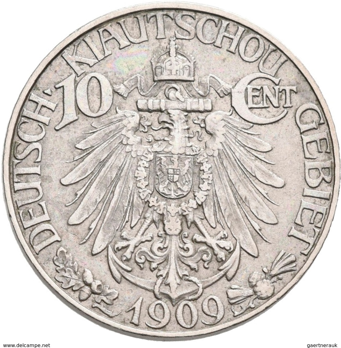 Kiautschou: 10 Cent 1909, Jaeger 730, Kratzer, Fast Vorzüglich. - Kiao Chau