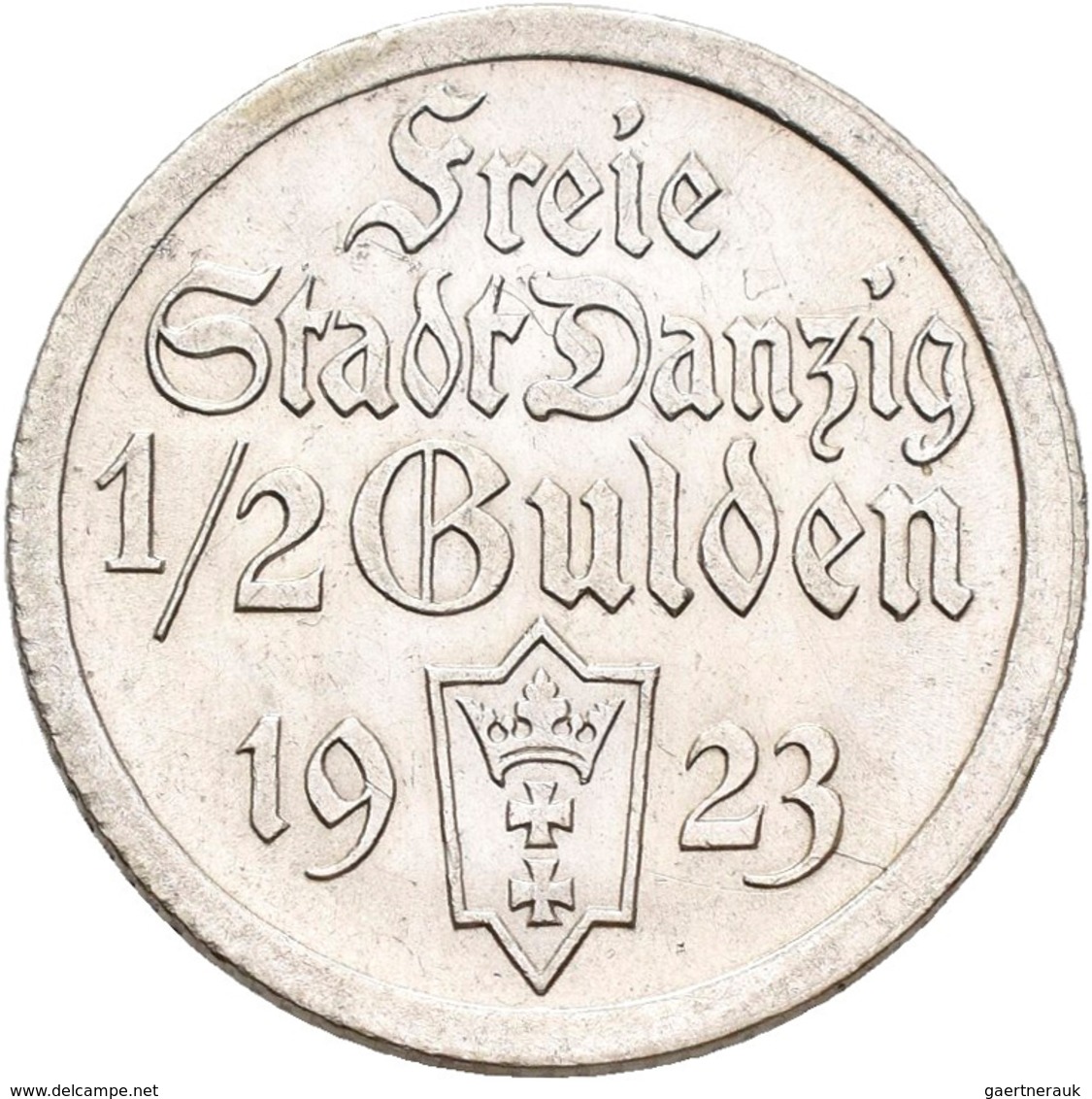 Danzig: ½ Gulden 1923. Jaeger D6. 2,48 G. Silber. Vorzüglich. - Autres & Non Classés