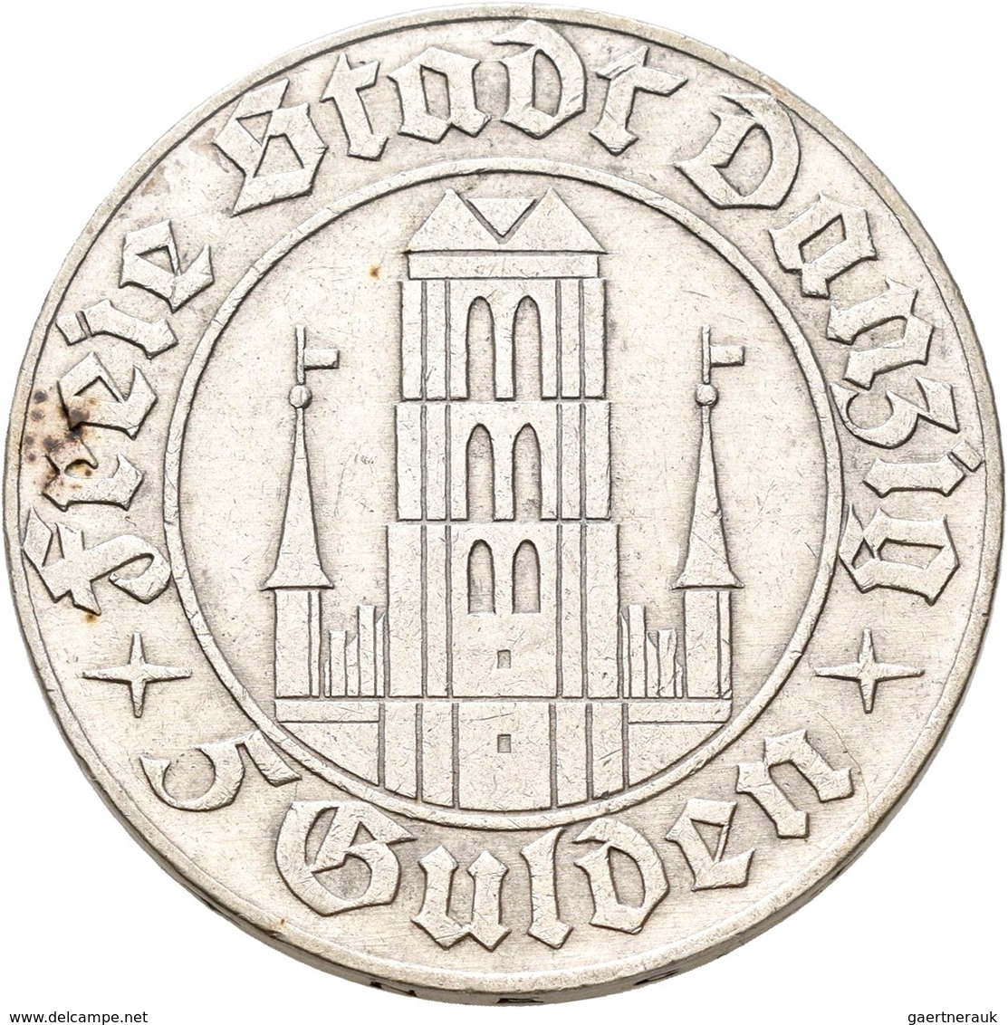 Danzig: 5 Gulden 1932 Marienkirche. Jaeger D17. 15,0 G. Silber. Kratzer, Sehr Schön. - Sonstige & Ohne Zuordnung