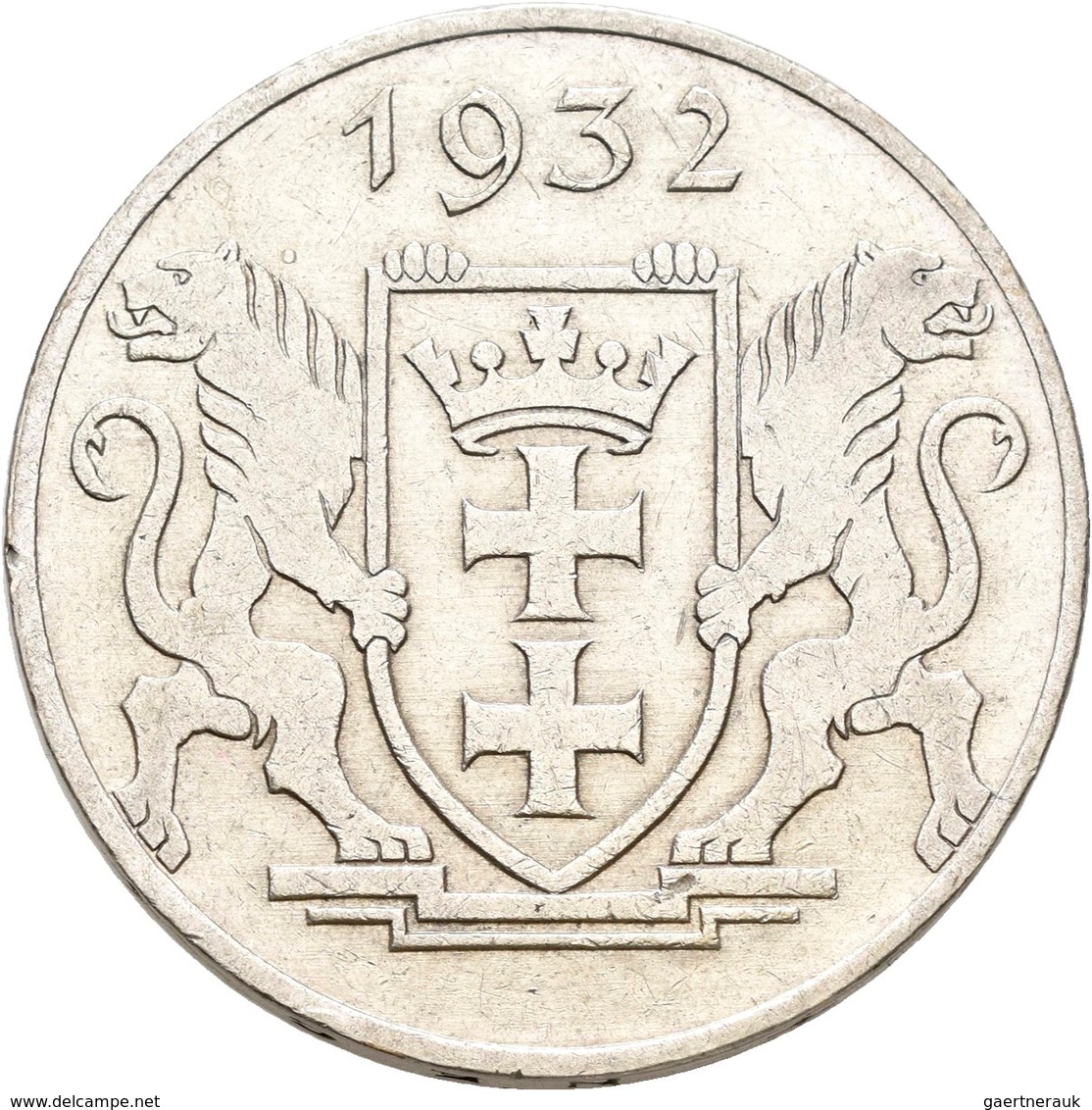 Danzig: 5 Gulden 1932 Marienkirche. Jaeger D17. 15,0 G. Silber. Kratzer, Sehr Schön. - Sonstige & Ohne Zuordnung