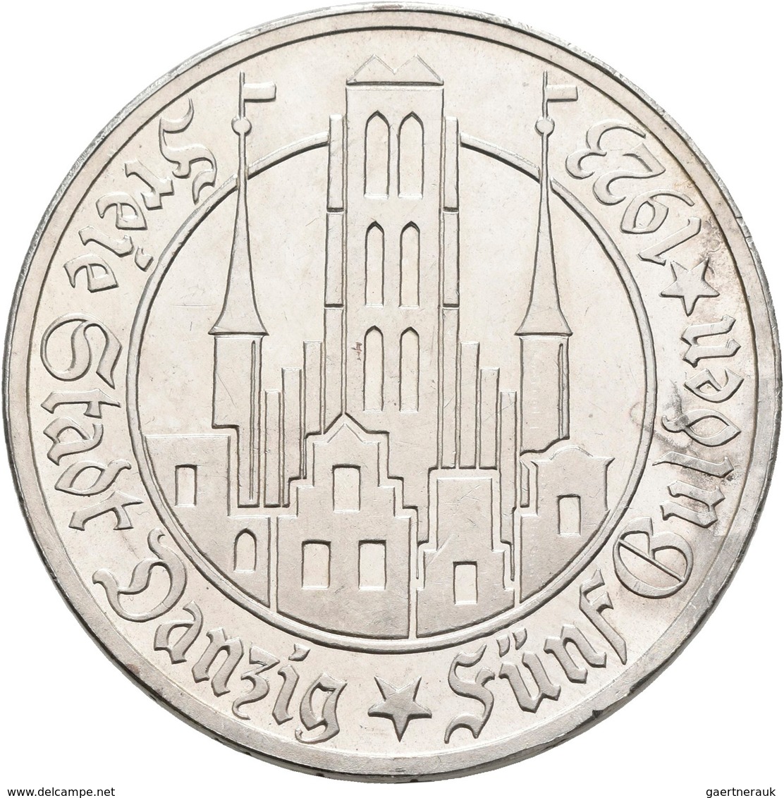 Danzig: Typensammlung Danzig, dabei: 10 Pfennig 1920 Eisen; 8-Münzen-Set 1923 (1 Pf. - 5 Gulden); 6-