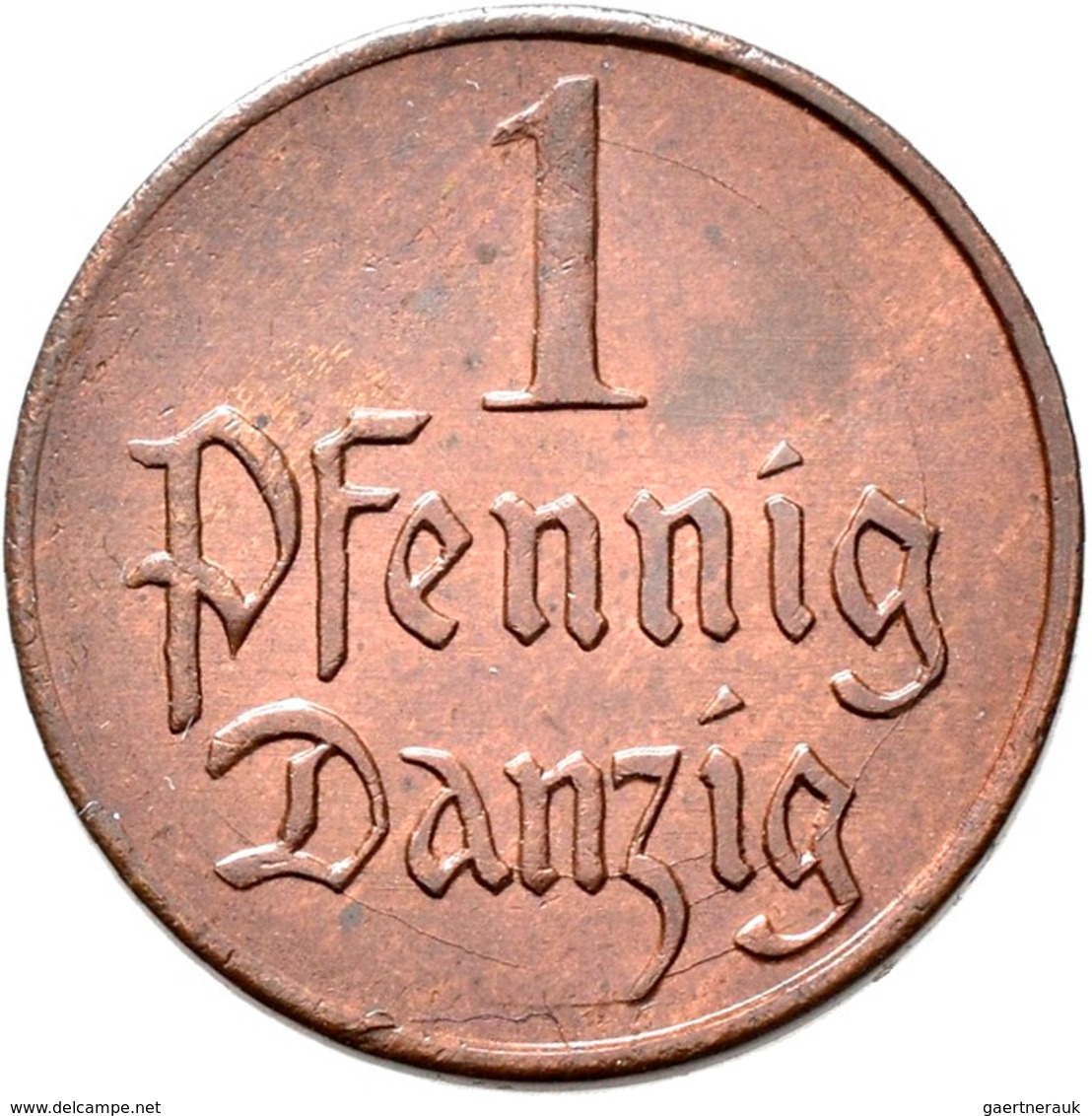 Danzig: Typensammlung Danzig, dabei: 10 Pfennig 1920 Eisen; 8-Münzen-Set 1923 (1 Pf. - 5 Gulden); 6-