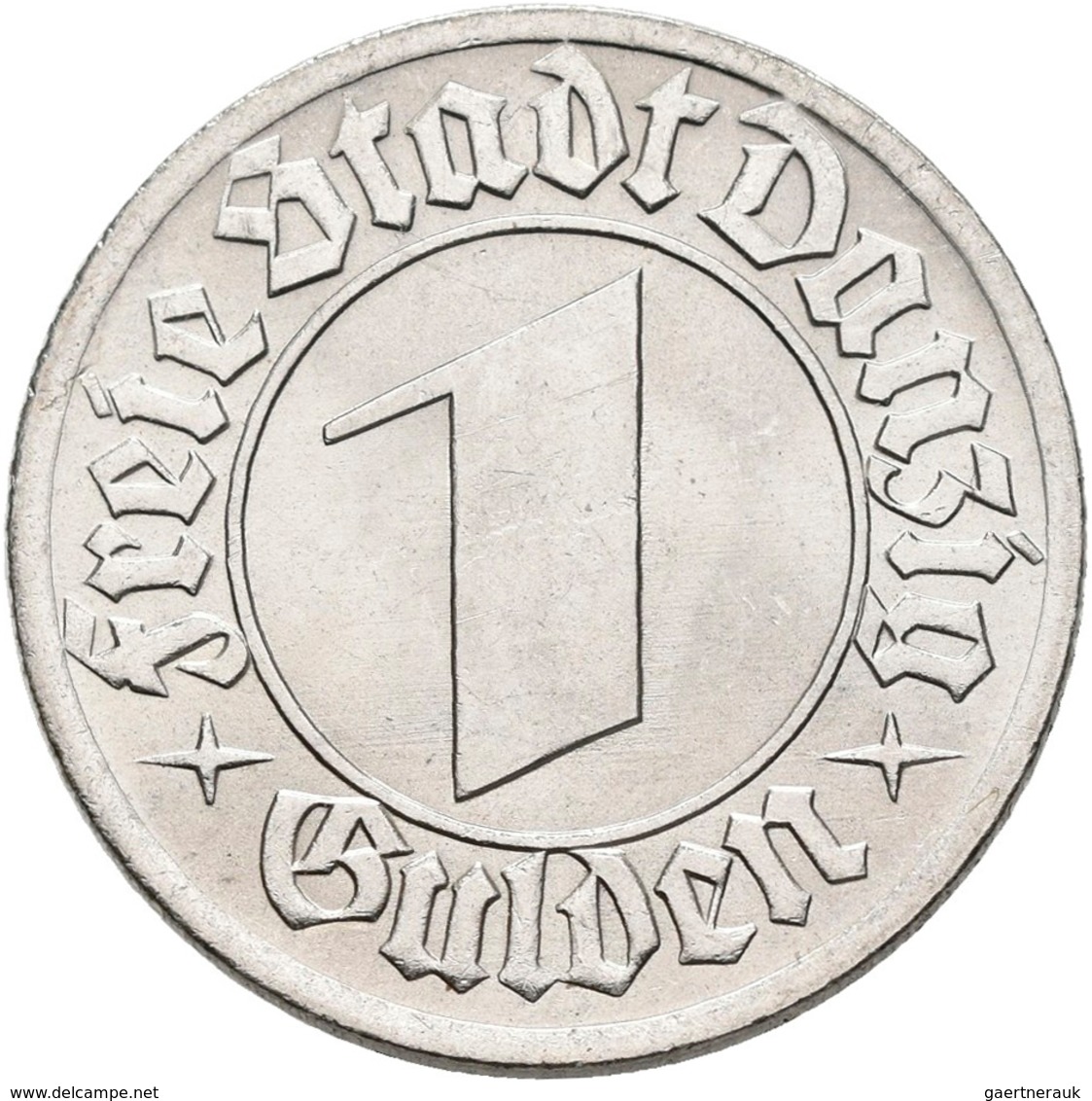 Danzig: Typensammlung Danzig, dabei: 10 Pfennig 1920 Eisen; 8-Münzen-Set 1923 (1 Pf. - 5 Gulden); 6-