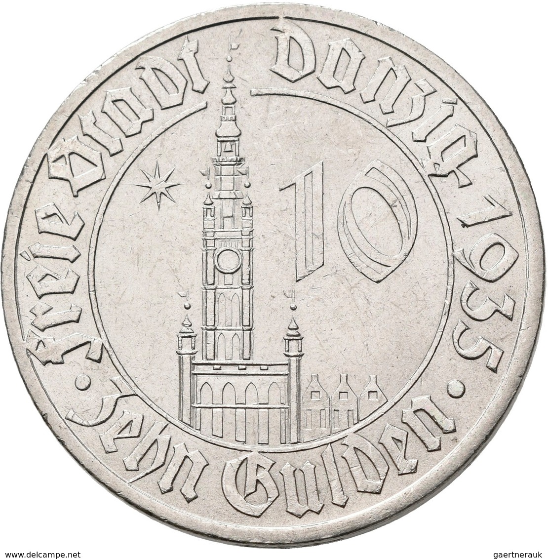 Danzig: Typensammlung Danzig, dabei: 10 Pfennig 1920 Eisen; 8-Münzen-Set 1923 (1 Pf. - 5 Gulden); 6-