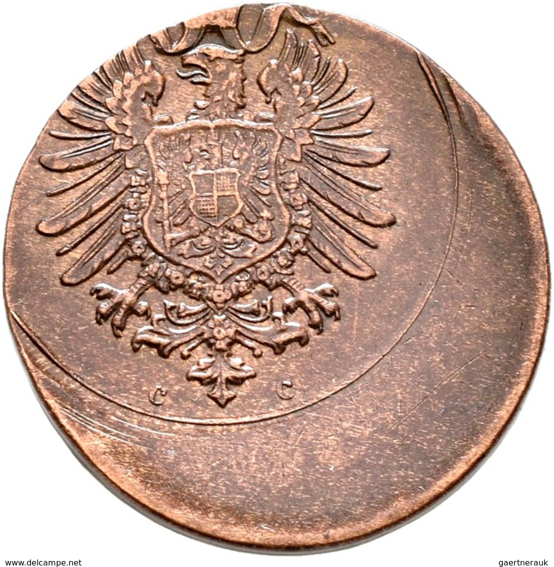 Proben & Verprägungen: Deutsches Kaiserreich 1871-1918: 1 Pfennig 1875 C. Jaeger 1. Stark Dezentrier - Autres & Non Classés