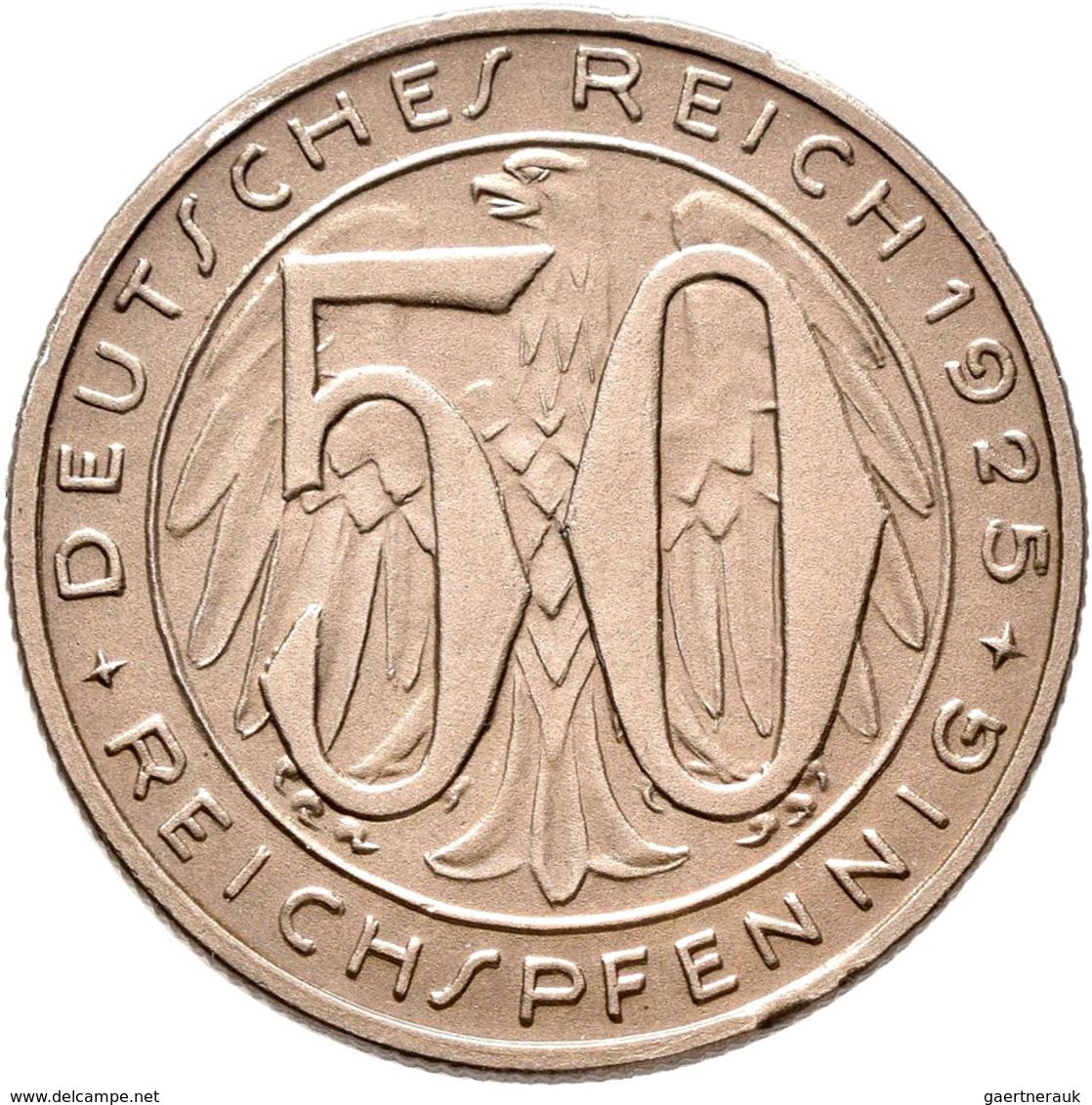 Proben & Verprägungen: Weimarer Republik 1918-1933: Probeprägung In Kupfer-Nickel; 50 Reichspfennig - Autres & Non Classés