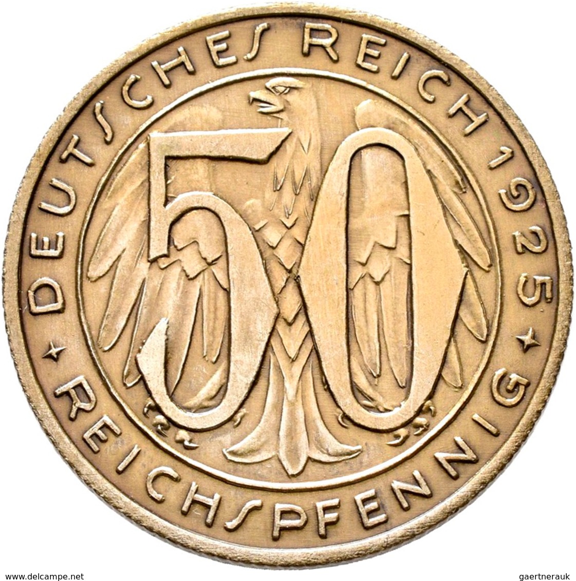 Proben & Verprägungen: Weimarer Republik 1918-1933: Probeprägung In Neusilber; 50 Reichspfennig 1925 - Autres & Non Classés