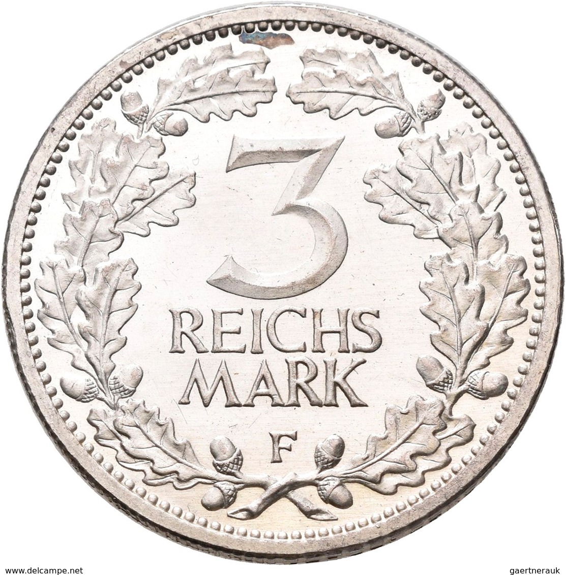 Proben & Verprägungen: Weimarer Republik 1918-1933: Probeprägung In Silber; 3 Reichsmark 1932 F. Sch - Autres & Non Classés