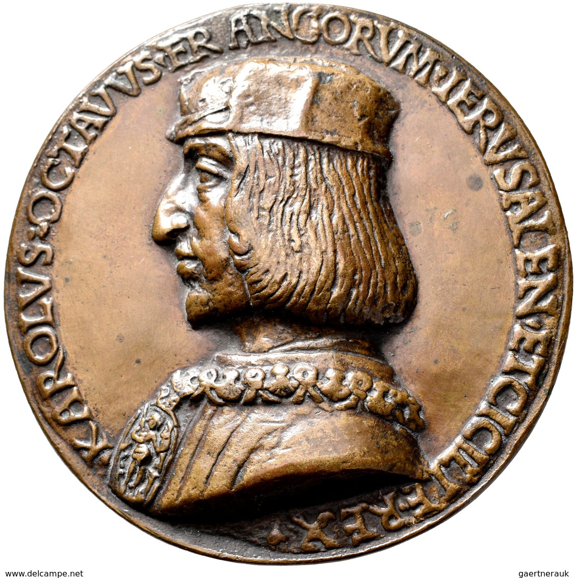 Medaillen Alle Welt: Frankreich, Charles VIII. 1483-1498: Bronzegußmedaille O. J. Von Niccoló Di For - Non Classés