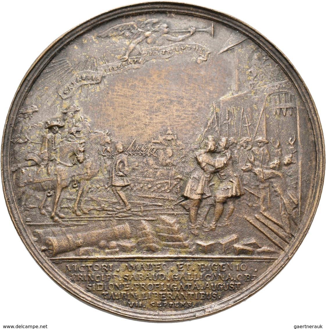 Medaillen Alle Welt: Italien: Casa Savoia, Vittorio Amadeo II. 1675-1730: Bronzemedaille 1706 Von Ma - Non Classés