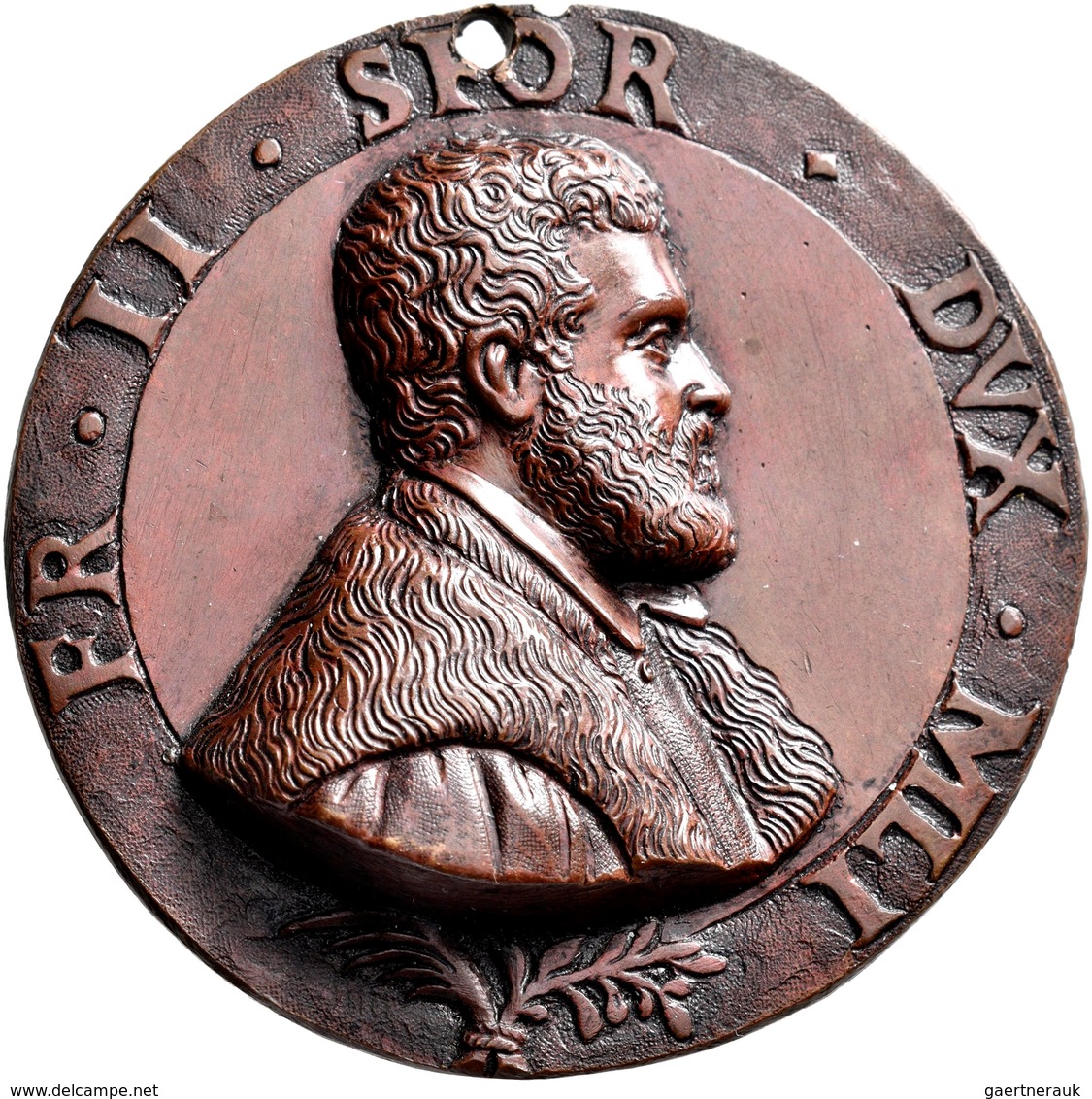 Medaillen Alle Welt: Italien-Milano, Francesco II. Sforza 1521-1535: Einseitige Bronzegußmedaille O. - Non Classés