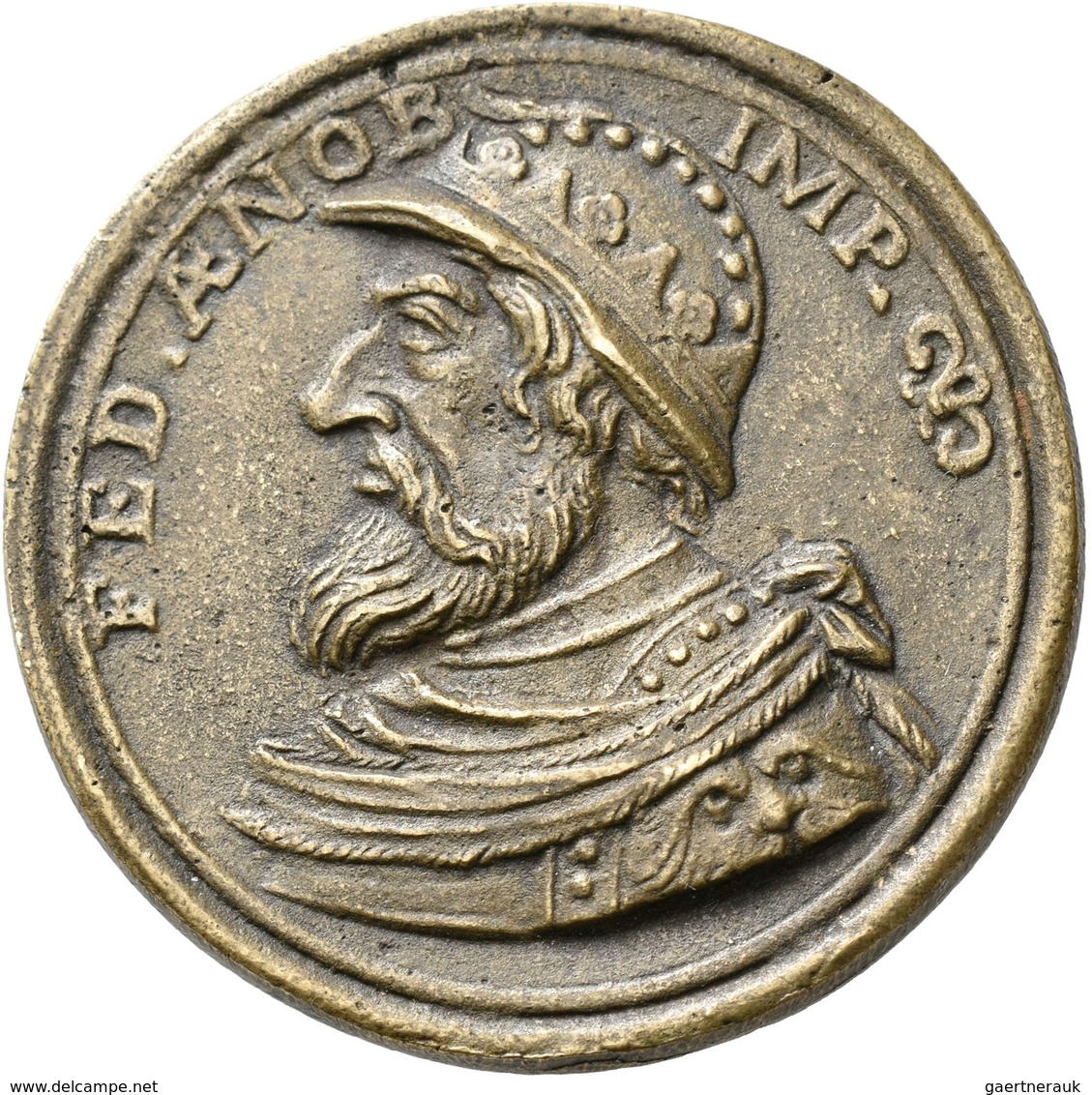 Medaillen Alle Welt: Italien-Milano: Friedrich I. Barbarossa 1152-1190: Bronzene Spottmedaille O. J. - Non Classés