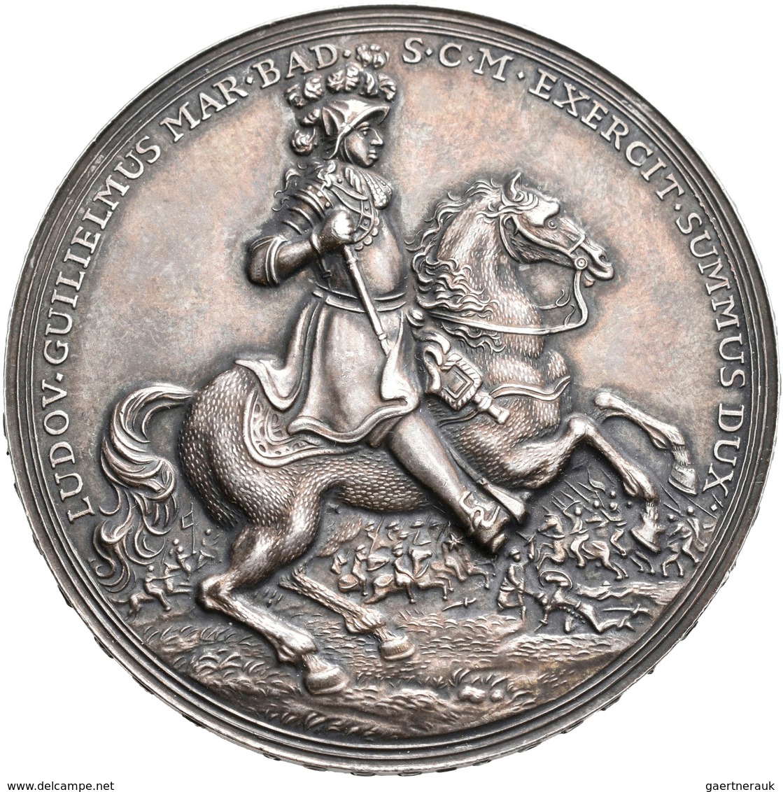 Medaillen Deutschland: Baden-Baden,Ludwig Wilhelm 1677-1707: Mattierte Silbermedaille 1955 Unsignier - Sonstige & Ohne Zuordnung