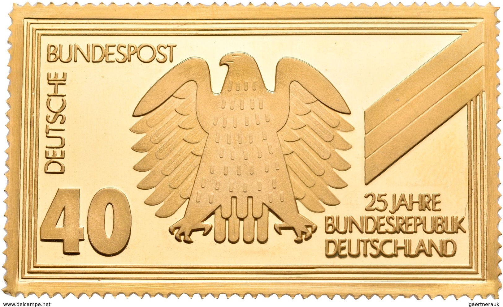 Medaillen Deutschland: BRD: Goldprägung 25 Jahre Bundesrepublik Deutschland. 24,9 Gramm 900/1000 Gol - Andere & Zonder Classificatie