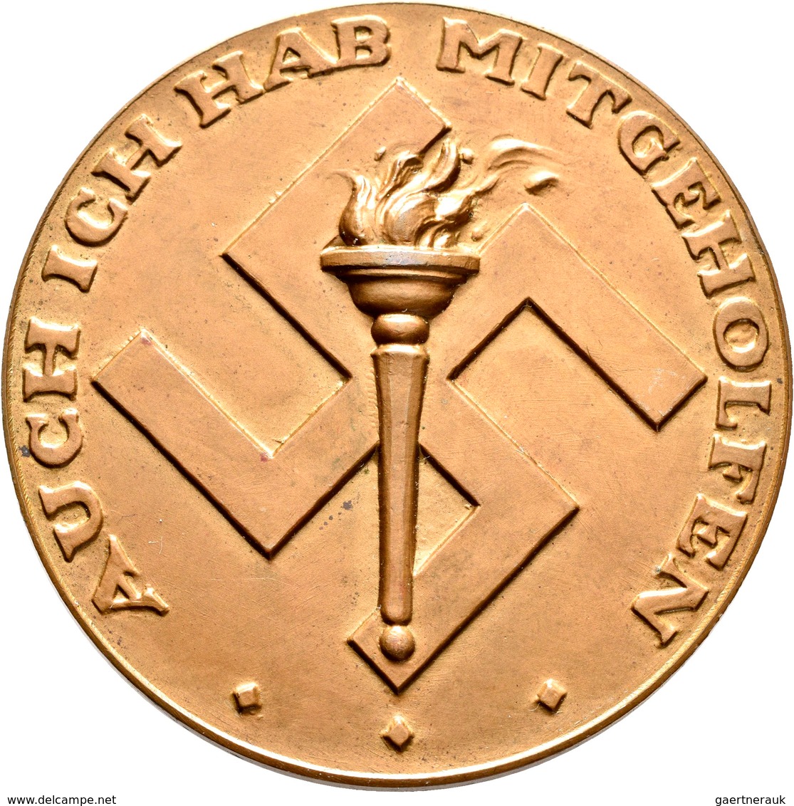 Medaillen Deutschland: Drittes Reich 1933-1945: Bronzene Erinnerungsmedaille Für Helfer Bei Den Olym - Andere & Zonder Classificatie
