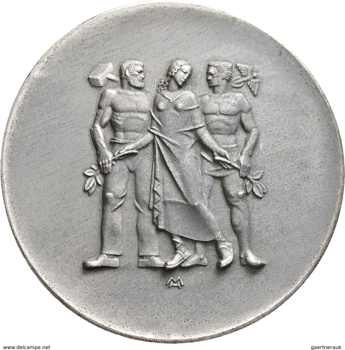 Medaillen Deutschland: Drittes Reich 1933-1945: Lot 3 Stück; Eisengußplakette 1936 Von R. Klein, Gef - Andere & Zonder Classificatie