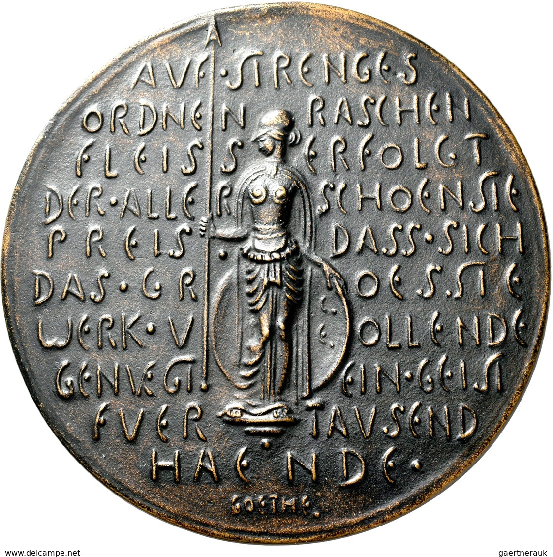 Medaillen Deutschland: Leverkusen: Bronzegussmedaille O.J. (um 1920), Von Carl Ebbinghaus. Für 25 Ja - Sonstige & Ohne Zuordnung